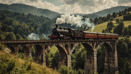 train in the mountains
