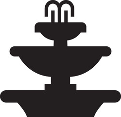 Fountain icon in flat style. Perfect for enhancing outdoor spaces and gardens. fountain park garden sign. Fountain water flow, aesthetic power vector illustration isolated on transparent background.
