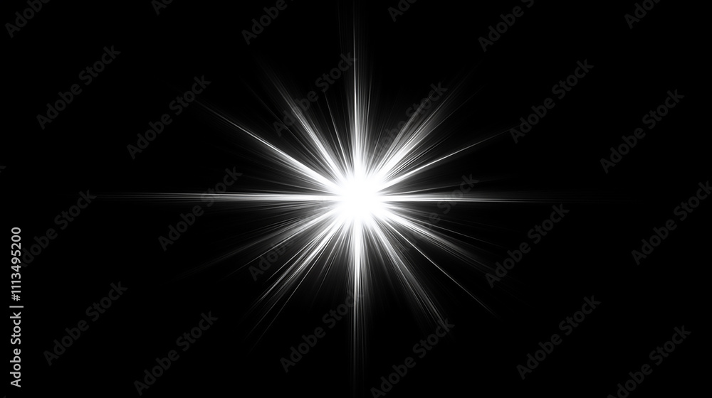 Aufkleber sun rays overlay. sun rays light isolated on black background for overlay design. transparent sunlig