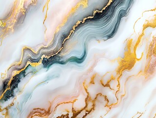 Abstract blue and gold fluid art design featuring flowing lines and shimmering accents creating a luxurious and elegant artistic composition for modern decor.
