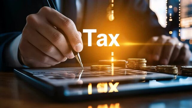 A professional reviewing tax documents on a tablet, highlighting the importance of accurate financial management and investment.