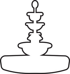 Fountain icon in line style. Perfect for enhancing outdoor spaces and gardens. fountain park garden sign. Fountain water flow, aesthetic power vector illustration isolated on transparent background.