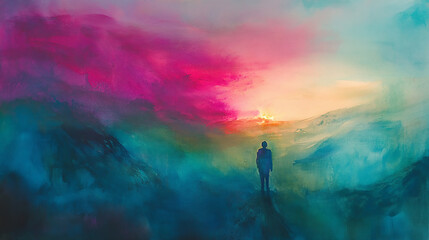 Obraz premium Luxury art for flyer, poster, notepad. Creative Concept. Soft pastels blending into a tranquil sea of serenity. 