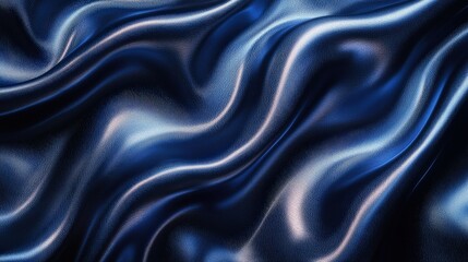 Obraz premium Shimmering blue satin waves creating an elegant and luxurious texture