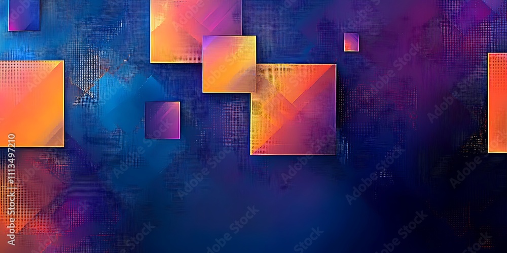 Poster 3d rendering abstract background of multi colored cubes wallpaper