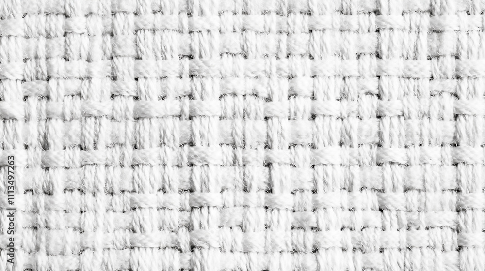 Poster texture background woven linen fabric texture in soft white, featuring a subtle grid-like weave. ide