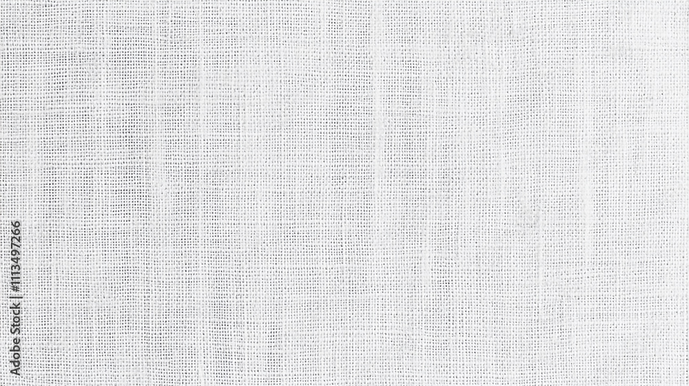 Poster texture background woven linen fabric texture in soft white, featuring a subtle grid-like weave. ide