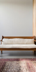 Minimalist sofa setup in a modern living room highlighting natural light and neutral tones