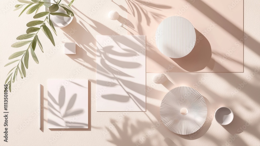 Poster minimalistic modern branding mockup with elegant composition and soft shadows