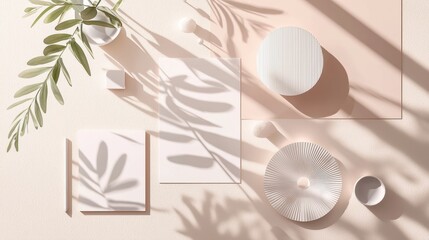 Minimalistic Modern Branding Mockup with Elegant Composition and Soft Shadows