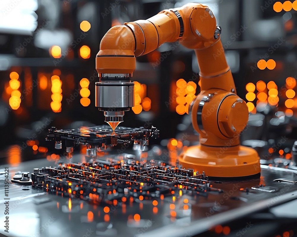 Poster robotics lab with tools advancing agricultural efficiency through innovation