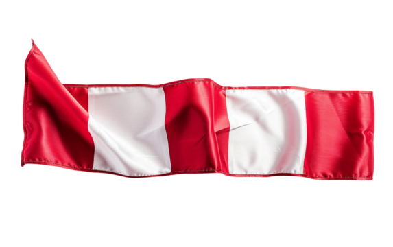 Classic Red White Church Sash Isolated On Transparent Background PNG.