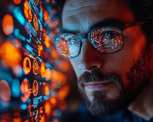 Creative Team of Subordinates Collaborate in Vibrant Futuristic Office