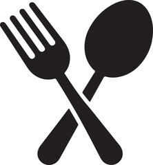 Unique spoon and fork silhouette vector design for culinary graphics