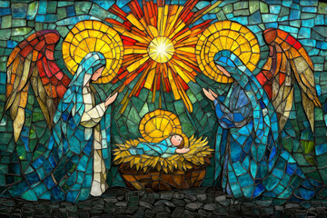 Obraz premium Sacred family. AI generative.