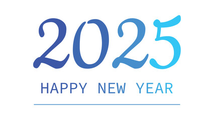 2025 abstract Happy New Year poster, background.  Elegant card for the event with abstract golden numbers on a white background. 