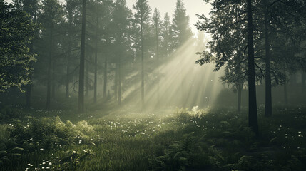 sunlight in the forest