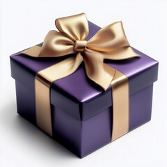 Obraz premium Elegant Purple Gift Box with Gold Ribbon