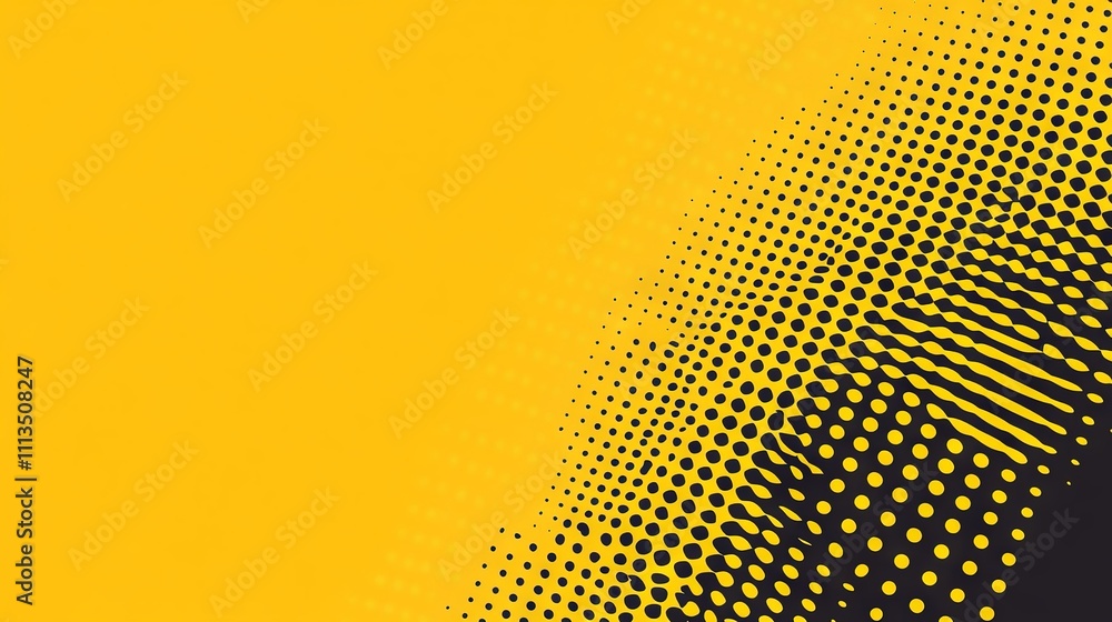 Poster modern bright yellow halftone backdrop with dynamic design and abstract patterned texture