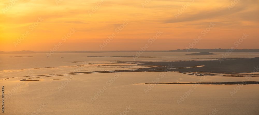 Wall mural beautiful sky over the ionian sea in greece during sunset