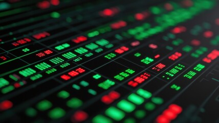 Market data analysis stock market digital visualization high-tech environment close-up view financial insights