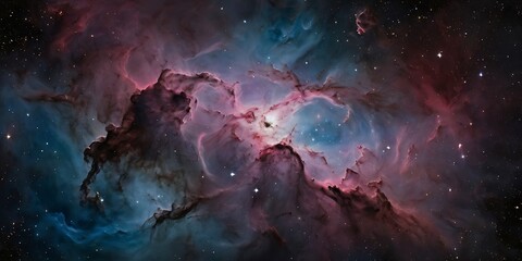 Fototapeta premium Endless landscape of beautiful space full of stars, planets, galaxies and astronomical objects combination of colors