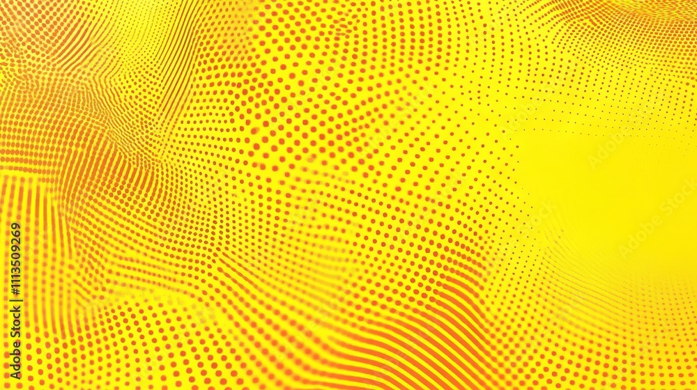 Poster modern bright yellow halftone backdrop with dynamic design and abstract patterned texture