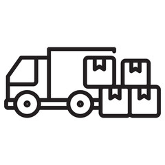 Truck load icon with outline style