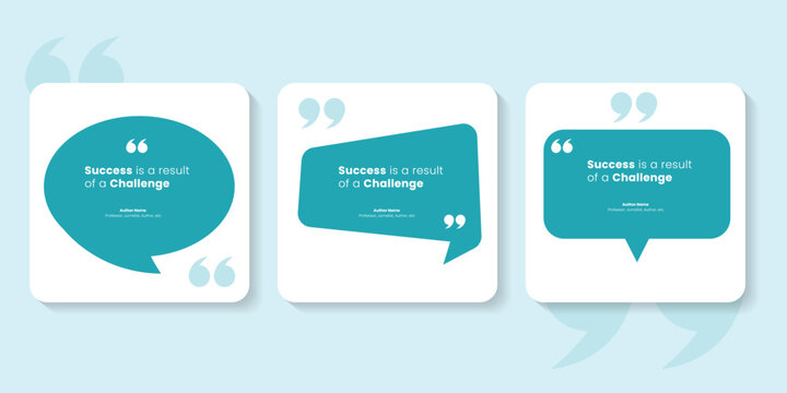 Set Bubble testimonial banner, quote, infographic. Social media post template designs for quotes. Empty speech bubbles, quote bubbles and text box