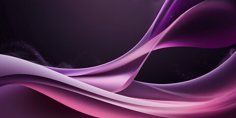 Obraz premium Abstract background purple waves on dark black background wallpaper, random pink wavy illustration