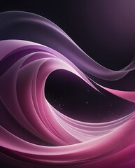 Obraz premium Abstract background purple waves on dark black background wallpaper, random pink wavy illustration