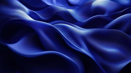 Obraz premium Abstract blue fabric texture with smooth flowing waves and elegant curves