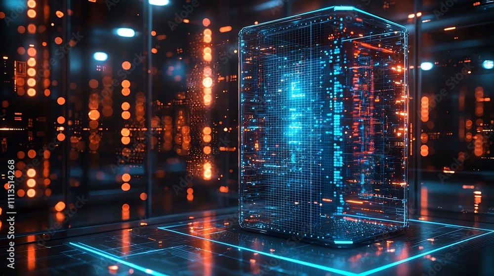 Aufkleber futuristic voting booth for blockchain powered democratic processes