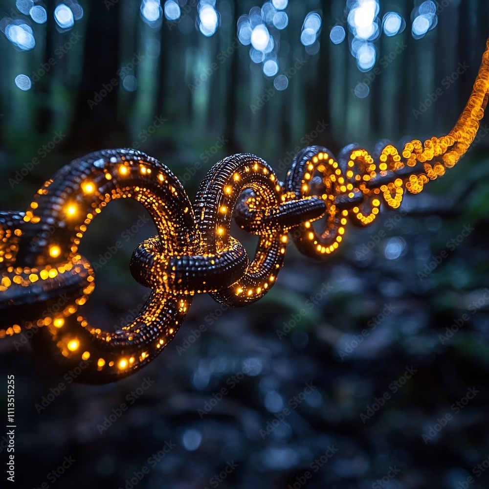 Poster glowing blockchain bridge connecting digital currencies symbolizing crypto interoperability