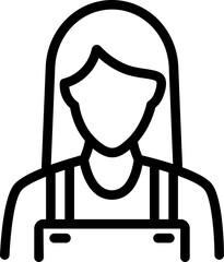 Female Farmer Line Icon