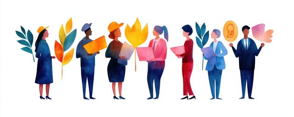 Showcasing Diverse Skillsets in a Vibrant Watercolor Palette: A Celebration of Creativity and Talent