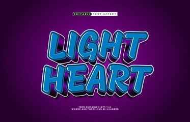light heart editable text effect with a kids and happy text style