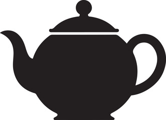 vector art of a tea pot silhouette ideal for branding and merchandise.
