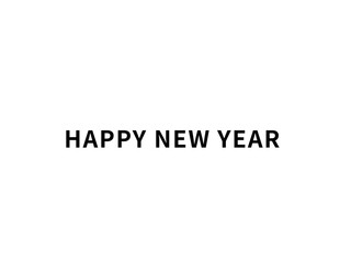 happy new year. Happy New Year writing in black on a white background. simple writing