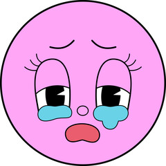 Retro Emoji crying.