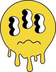 Retro Emoji third eyes melting face.