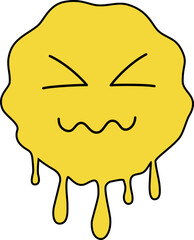 Retro Emoji Confounded melting face.