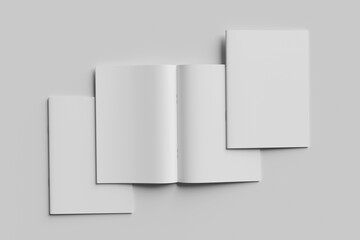 Blank magazine brochure for mockup - perfect 3D  rendering