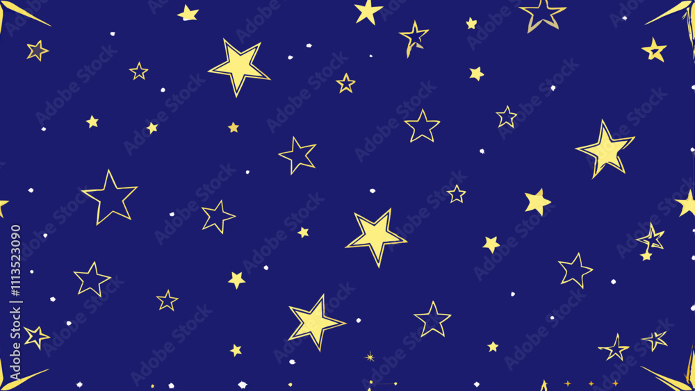 Aufkleber seamless vector repeat pattern featuring distant stars in universe