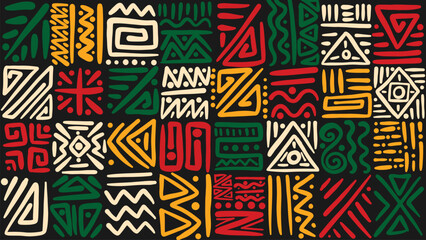 Hand drawn abstract african pattern  ethnic background  african style  textile  banner  wallpaper  wrapping