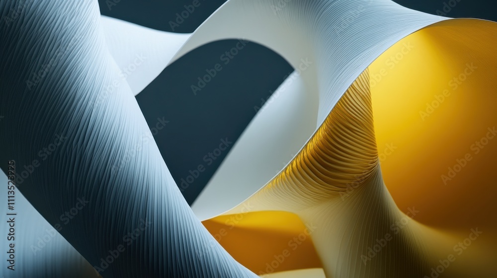 Poster abstract waves of color and form with curves and shadows