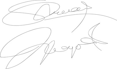 Many businessman signature for background and logo idea, abstract black line style.eps