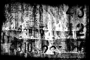 Abstract grunge lettering background. Monochrome abstract grunge black and white illustration	