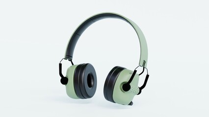 Realistic 3D gaming headset with a sleek over-ear design and detachable microphone. Perfect for e-commerce, branding, advertising, and presentations. High-resolution, modern, and professional visuals