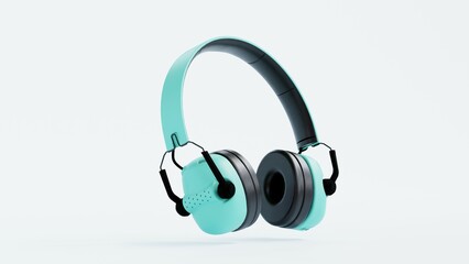 Realistic 3D gaming headset with a sleek over-ear design and detachable microphone. Perfect for e-commerce, branding, advertising, and presentations. High-resolution, modern, and professional visuals
